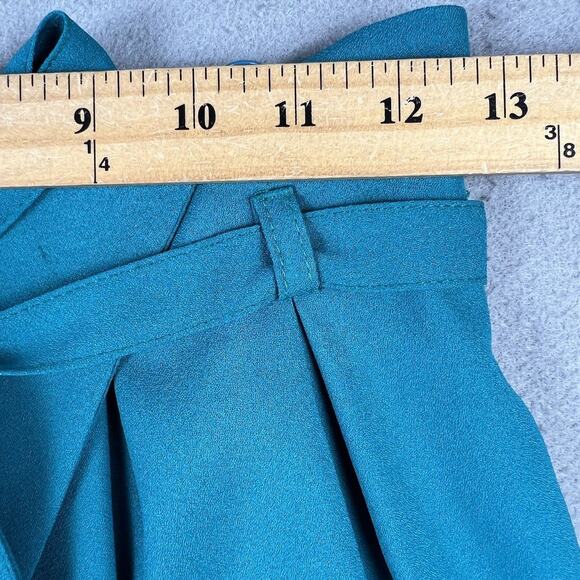 Valerie Villacampa Pleated Lantern Trousers Women’s 1 Blue Green Belted Wide Leg - Picture 7 of 16